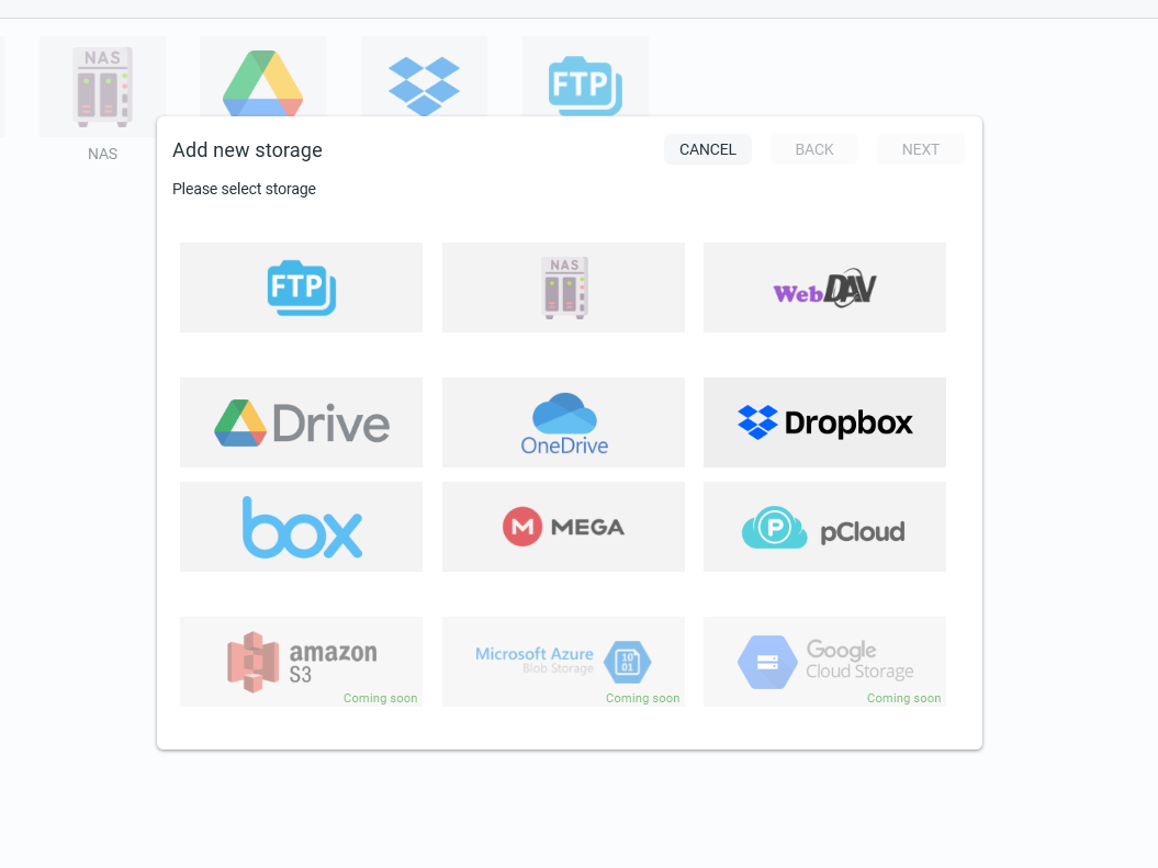 New storage integrations