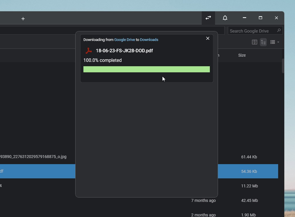 Transfer notifications