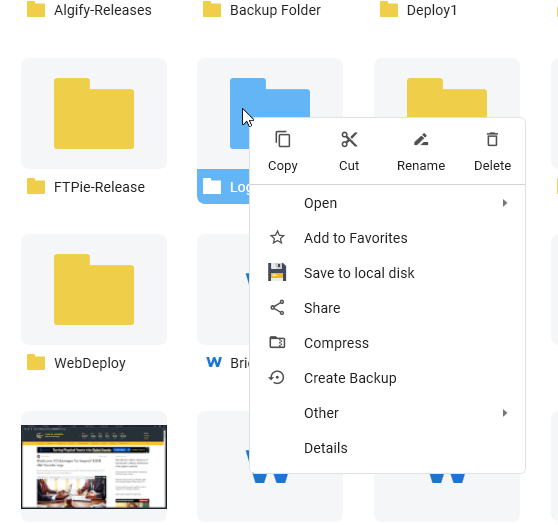 FTPie reordered storages and new context menu