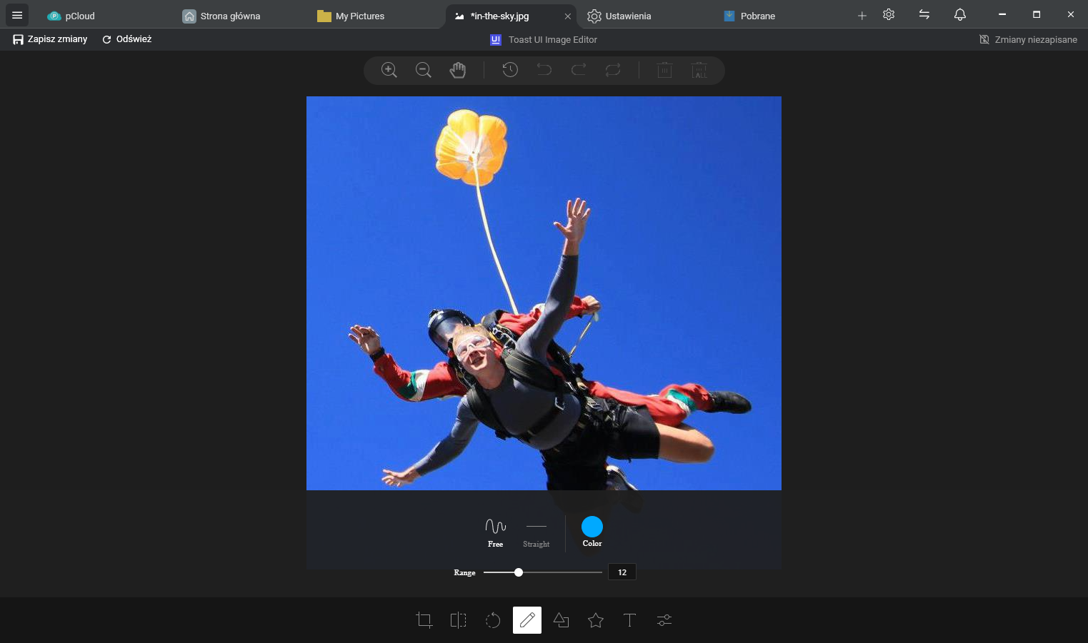 FTPie's built-in image editor