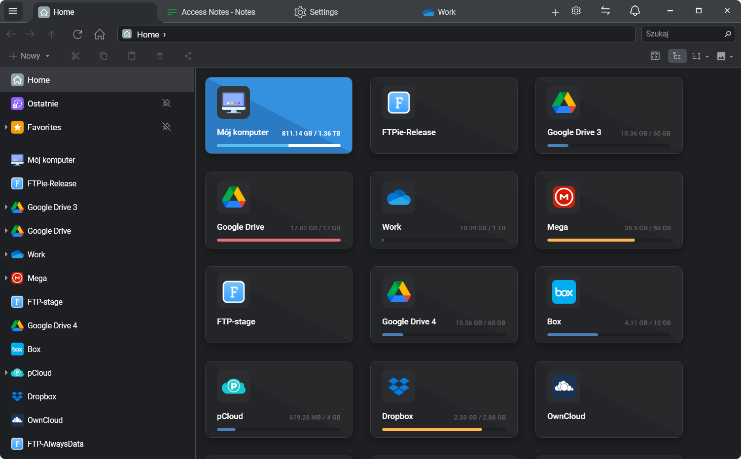FTPie modern interface with dual-pane explorer, dark theme, and tabbed navigation